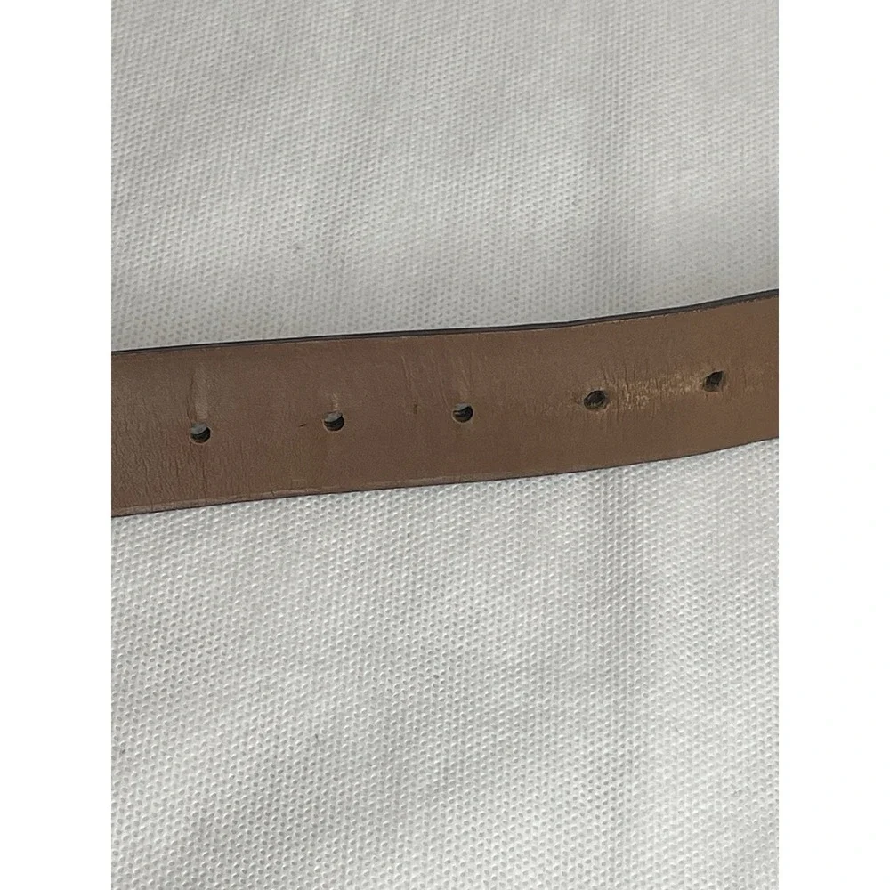 Allen Edmonds Woven Teju Lizard Belt Size 36 Brown Leather Brass Handcrafted USA